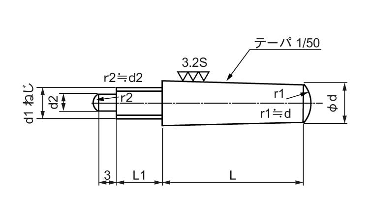 ネジナラ 外ねじ付テーパーピン ステンレス 10×75 お徳用パック(50個入) - www.bra-vo.co.jp